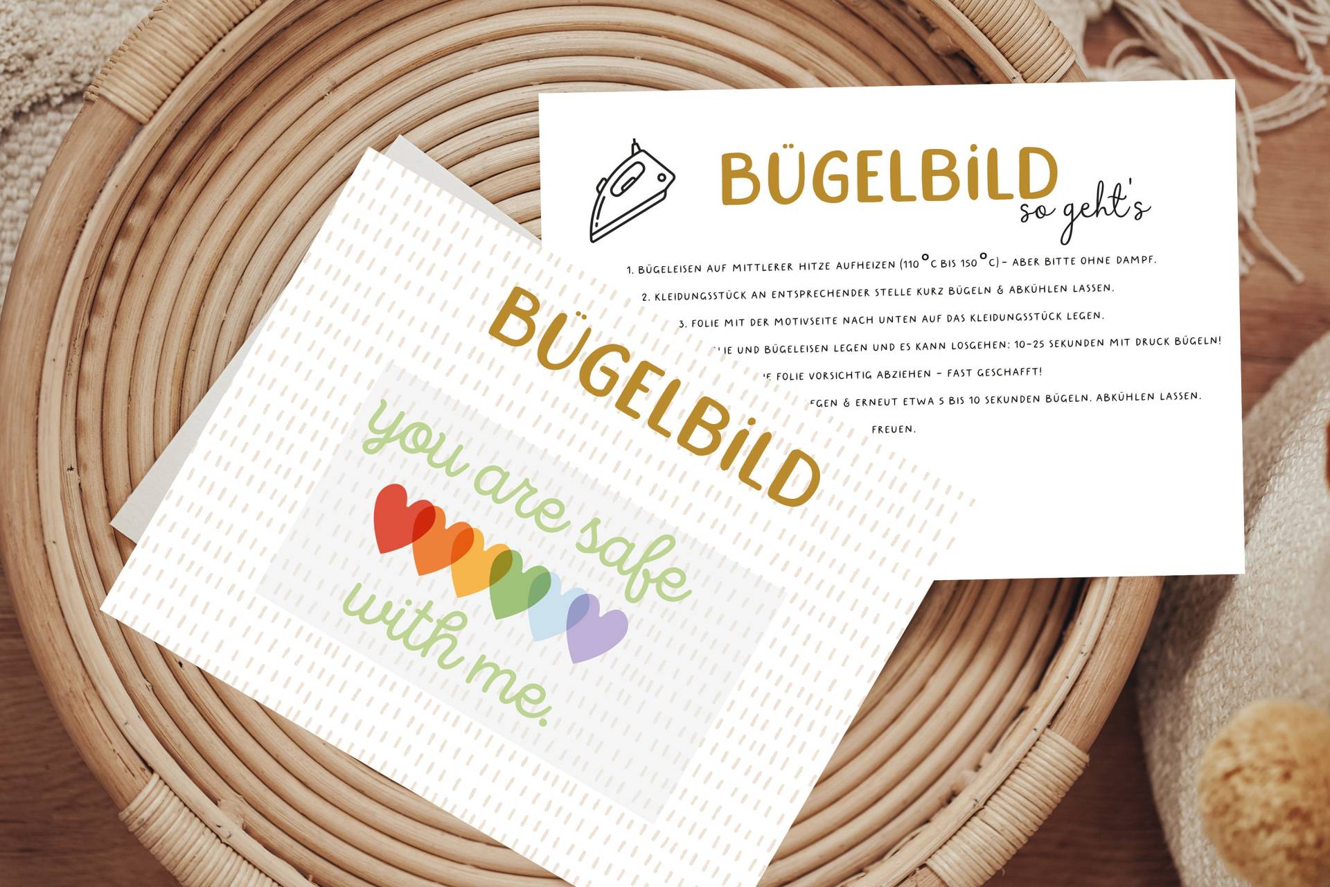 Bügelbild You Are Safe With Me Rainbow Liebe Aufbügler Patch Erwachsene von Lingerei