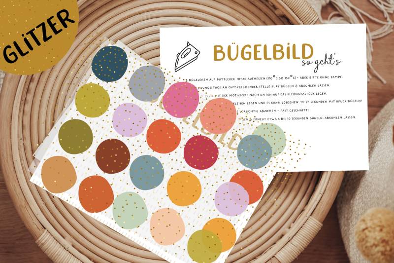 Glitzer Bügelbild Konfetti Geburtstagsshirt Adventskalender von Lingerei