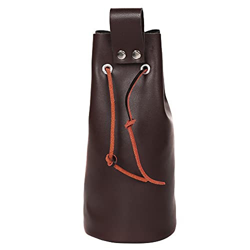 Linghe Vintage europäischen mittelalterlichen Geldbörse Geldkatze Geldbeutel Ledertasche Wikinger (Braun) von Linghe