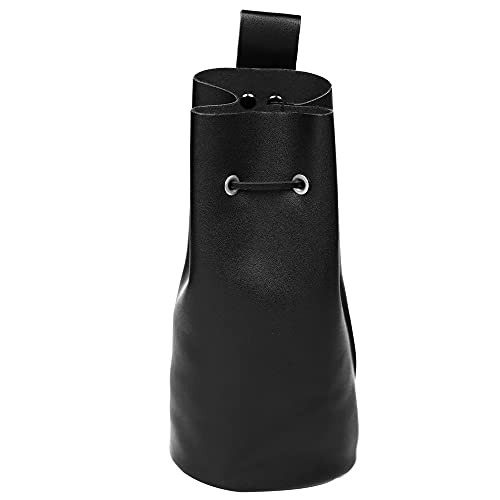 Linghe Vintage europäischen mittelalterlichen Geldbörse Geldkatze Geldbeutel Ledertasche Wikinger (Schwarz) von Linghe