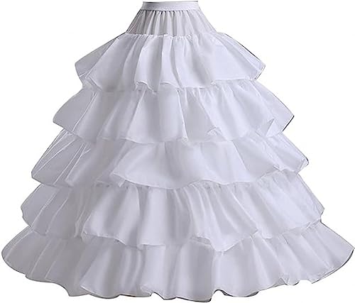 Linghe Weiß Reifrock Brautkleid Lang A-Linie Petticoat Rockabilly Barock Kleid Unterröcke für Hochzeit Ball Quinceanera Kleid (Weiß) von Linghe