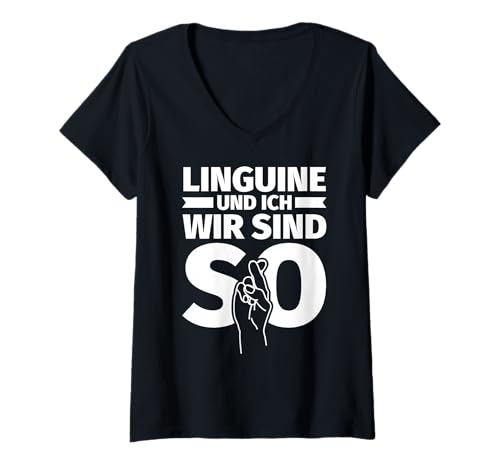 Damen Linguine und ich - wir sind so - lustiges Geschenk Linguine T-Shirt mit V-Ausschnitt Damen Linguine und ich - wir sind so - lustiges Geschenk Linguine T-Shirt mit V-Ausschnitt von Linguine Geschenke