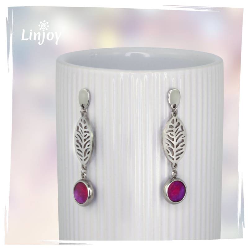 Edelstahl Ohrringe Blatt Designer Groß Chirurgenstahl Ausgefallene Lang Farbauswahl Linjoy Jewelry von LinjoyJewelry