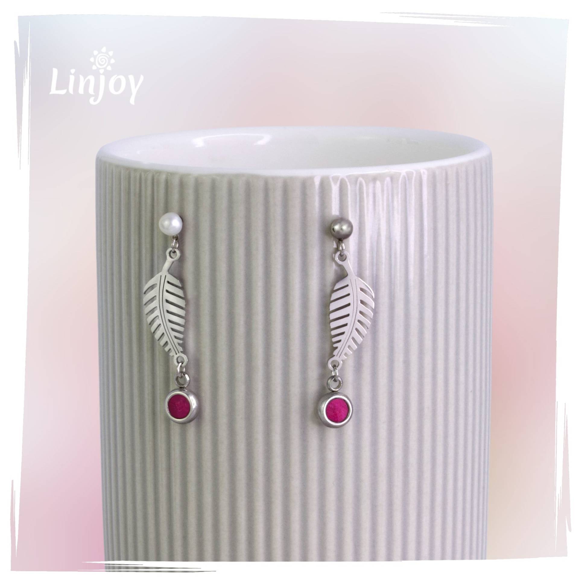Hängende Edelstahl Ohrringe Für Damen Feder Nickelfrei Kleine Aus Chirurgenstahl Große Farbauswahl Linjoy Jewelry von LinjoyJewelry