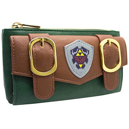 Hylian Shield Legend of Zelda Link Kostüm Schnalle Geldbörse/Geldbeutel Umschlag Münzfach & Kartenhalter, Grün von Link's Awakening
