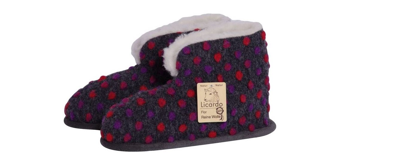 Linke Licardo Hausschuhe - Hüttenschuh Look innen mit Schafwolle gefüttert anthrazit Hausschuh Linke Licardo Hausschuhe - Hüttenschuh Look innen mit Schafwolle gefüttert anthrazit Hausschuh von Linke Licardo
