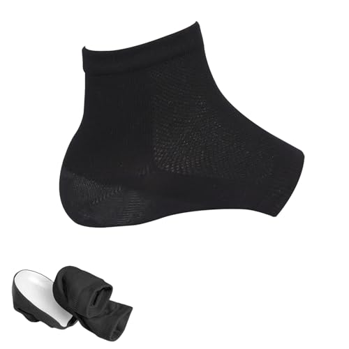 Linkidea 1 Paar Socken mit maximaler Höhe, halbe Höhe, unsichtbare Fersenpolster für Männer und Frauen (schwarz), Schwarz, Foot pad height: 2.5cm von Linkidea