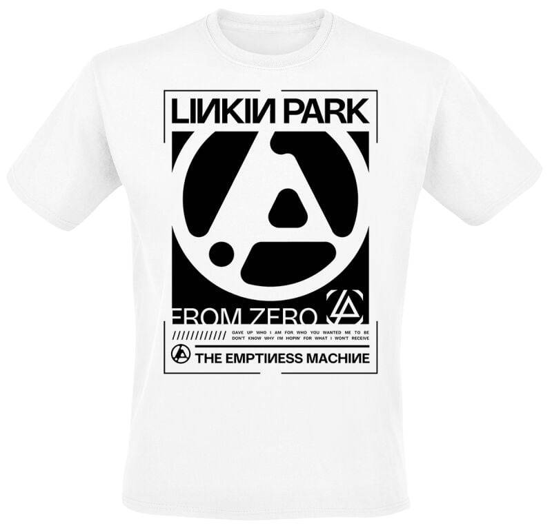 Linkin Park T-Shirt - From Zero The Emptiness Block - M bis 5XL - für Männer - Größe M - weiß  - Lizenziertes Merchandise! von Linkin Park