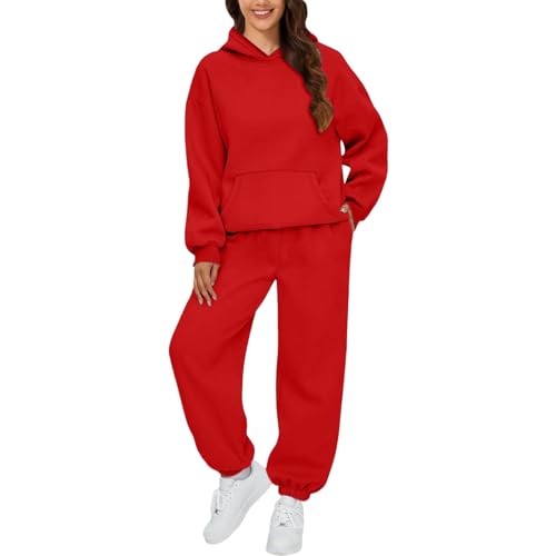 Jogginganzug Damen Set Elegant Langarm Trainingsanzug Sport Hosenanzug Damen Casual Hoodie Und Jogginghose 2 Teilig Outfit Outdoor Sportanzug Warm Hausanzug Bequeme Freizeitanzug Tracksuit von Linkpig