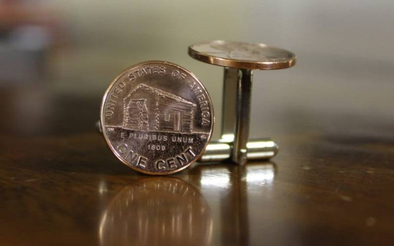 Abe Abraham Lincoln Penny Log Cabin Coin Manschettenknöpfe 2009 von LinksOffTheCuff