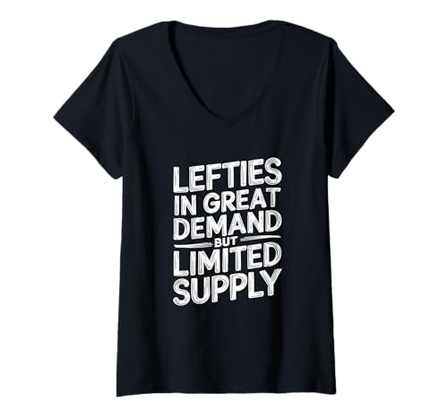 Damen Lustiges Linkshänder Meme Spruch Design T-Shirt mit V-Ausschnitt Damen Lustiges Linkshänder Meme Spruch Design T-Shirt mit V-Ausschnitt von Linkshänder Humor Meme Sprüche Zitate Stolz