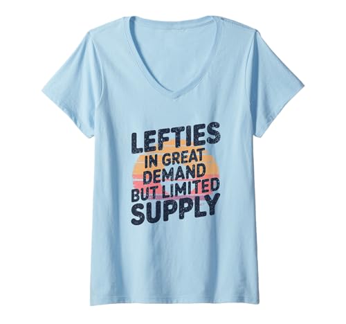 Damen Lustiges Linkshänder Meme Spruch Design T-Shirt mit V-Ausschnitt Damen Lustiges Linkshänder Meme Spruch Design T-Shirt mit V-Ausschnitt von Linkshänder Humor Meme Sprüche Zitate Stolz