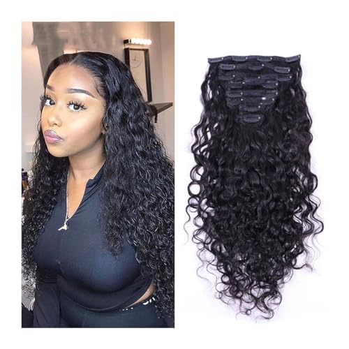 Haarverlängerungen 120 g tiefe gewellte Clip-in-Haarverlängerungen aus Echthaar for schwarze Frauen – 8 Stück, 18 Clips, doppelter Schuss, brasilianisches Remy-Echthaar, tiefe gewellte Clip-in-Verläng Haarverlängerungen 120 g tiefe gewellte Clip-in-Haarverlängerungen aus Echthaar for schwarze Frauen – 8 Stück, 18 Clips, doppelter Schuss, brasilianisches Remy-Echthaar, tiefe gewellte Clip-in-Verläng von Linmeas-753