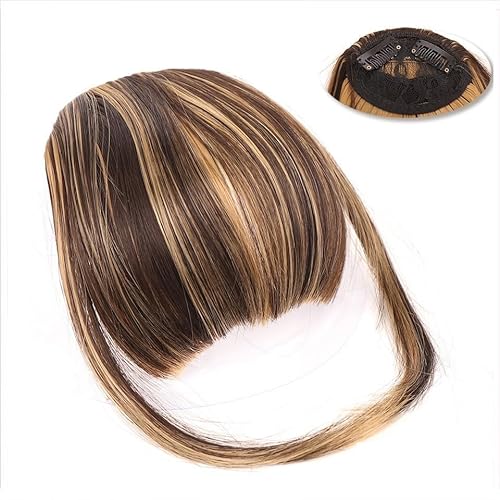 Pony Haarspange Echthaar Synthetische Pony-Haarspange for Frauen, natürliche, flache, ordentliche Pony-Haarspangenverlängerung for den täglichen Gebrauch für den täglichen Gebrauch (Color : SW65-106 von Linmeas-753