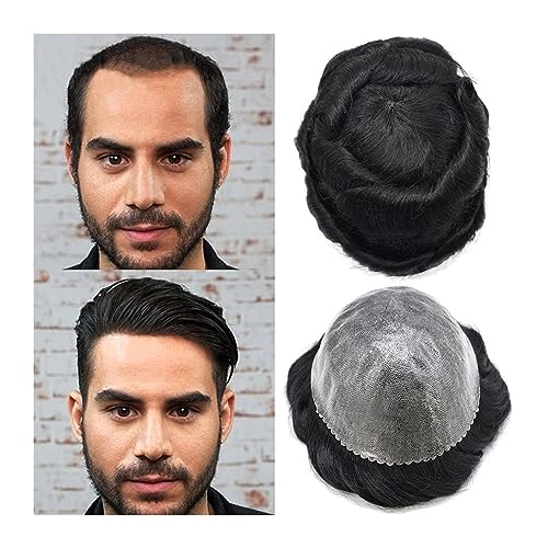 Toupet für Männer Männer-Kapillarprothese, Voll-PU-Basis, indisches Echthaarsystem, eingespritzt, 0,10–0,12 mm dünne Haut, Herren-Toupet, 15,2 cm, natürliche Wellen, Herren-Haarteile Natürlich aussehe Toupet für Männer Männer-Kapillarprothese, Voll-PU-Basis, indisches Echthaarsystem, eingespritzt, 0,10–0,12 mm dünne Haut, Herren-Toupet, 15,2 cm, natürliche Wellen, Herren-Haarteile Natürlich aussehe von Linmeas-753