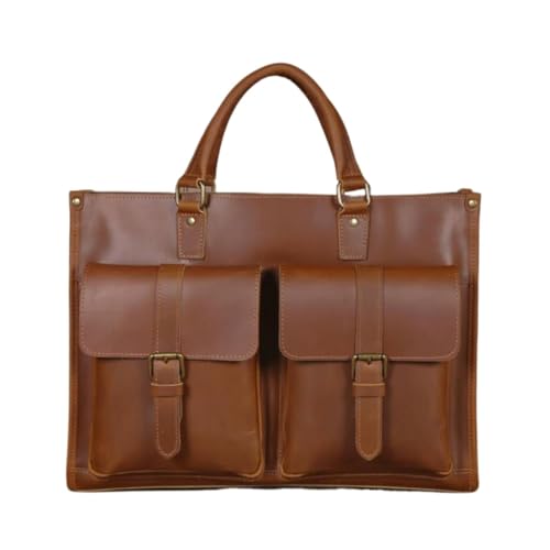 Linmind Herren Laptoptaschen Handtaschen Aktentaschen Echtes Leder Messenger Schultertaschen Gepäck Casual Daypacks(Yellow) von Linmind