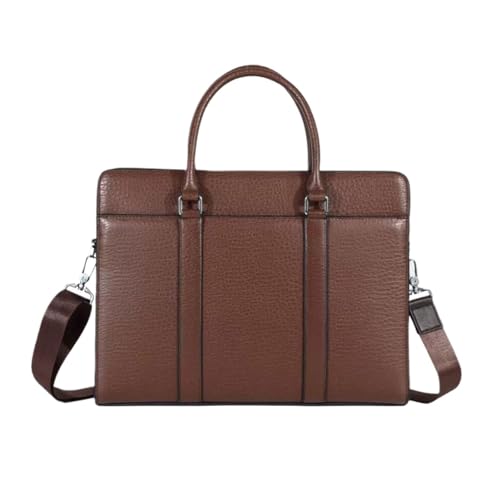 Linmind Herren Laptoptaschen Handtaschen Casual Daypacks Echtes Leder Messenger Schultertaschen Aktentaschen(Brown) von Linmind