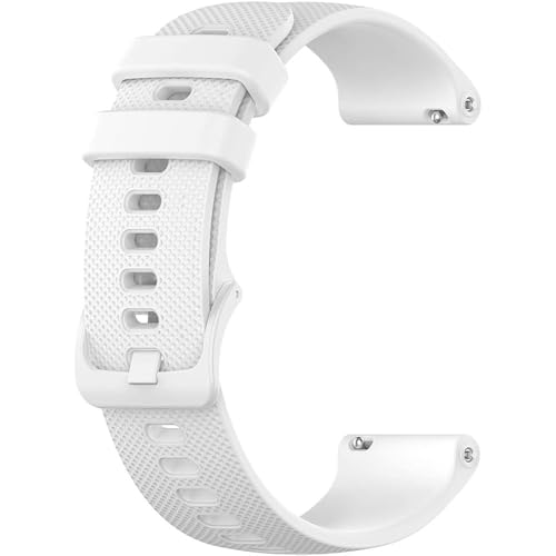 LinnaLove Silikon-Ersatzarmband mit Schnellverschluss für Smartwatch und ID-Armbänder, 16 mm - 20 mm, Weiß, 20 von LinnaLove