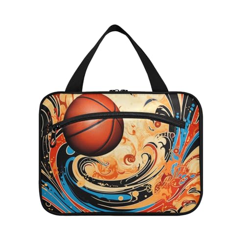 Linnyio Abstraktes Rotes Rosenbild Hängende Reise-Toilettenartikel-Kosmetik-Make-Up-Tasche,Große Kapazität Faltbare Aufbewahrung Kulturbeutel für Damen Mädchen von Linnyio