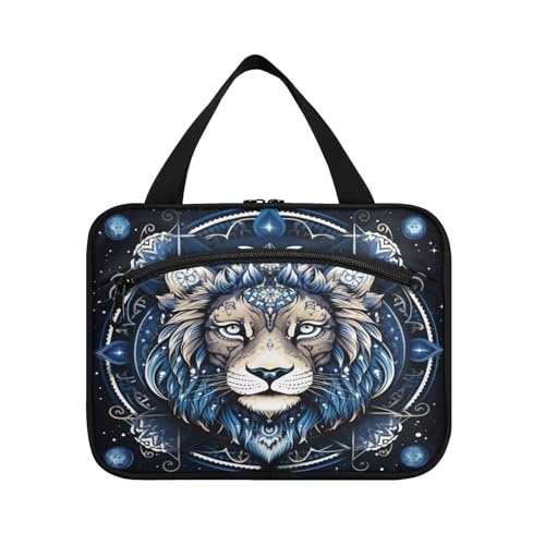 Linnyio Abstraktes Tier Löwe Hängende Reise-Toilettenartikel-Kosmetik-Make-Up-Tasche,Große Kapazität Faltbare Aufbewahrung Kulturbeutel für Damen Mädchen von Linnyio