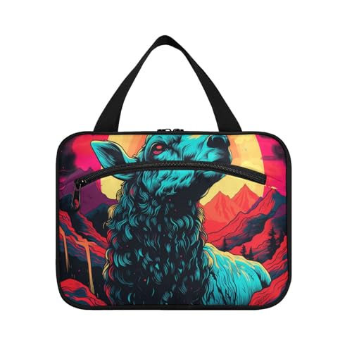 Linnyio Aquarell Kunstwerk Rakete Hängende Reise-Toilettenartikel-Kosmetik-Make-Up-Tasche,Große Kapazität Faltbare Aufbewahrung Kulturbeutel für Damen Mädchen von Linnyio