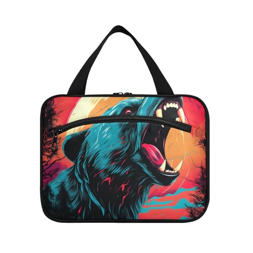 Linnyio Aquarellkunst Panda Hängende Reise-Toilettenartikel-Kosmetik-Make-Up-Tasche,Große Kapazität Faltbare Aufbewahrung Kulturbeutel für Damen Mädchen von Linnyio