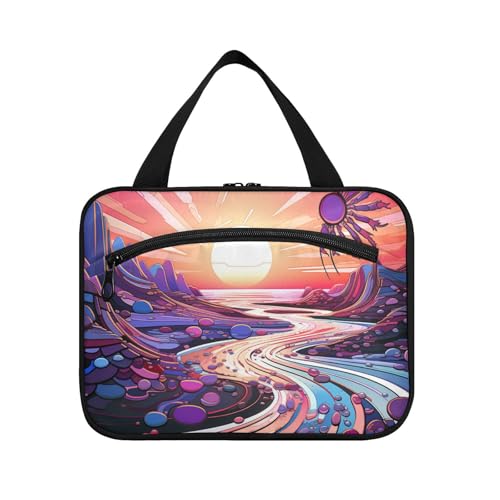 Linnyio Ausgefallener Aquarellhummer Hängende Reise-Toilettenartikel-Kosmetik-Make-Up-Tasche,Große Kapazität Faltbare Aufbewahrung Kulturbeutel für Damen Mädchen von Linnyio