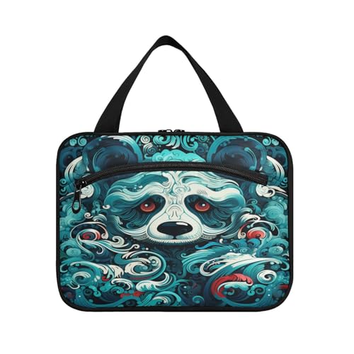 Linnyio Ausgefallener Aquarellpanda Hängende Reise-Toilettenartikel-Kosmetik-Make-Up-Tasche,Große Kapazität Faltbare Aufbewahrung Kulturbeutel für Damen Mädchen von Linnyio