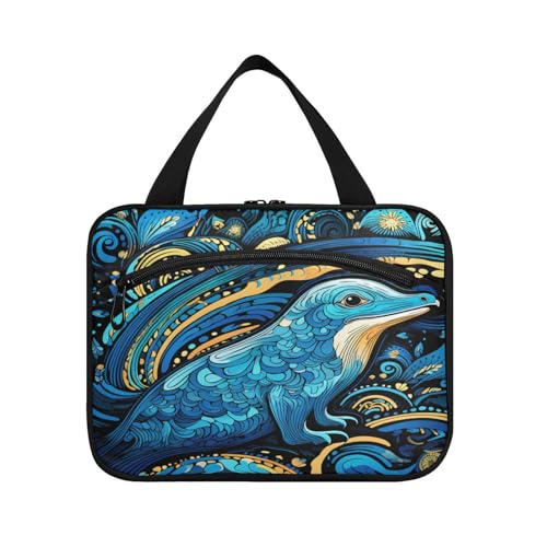 Linnyio Ausgefallenes Aquarell Schnabeltier Hängende Reise-Toilettenartikel-Kosmetik-Make-Up-Tasche,Große Kapazität Faltbare Aufbewahrung Kulturbeutel für Damen Mädchen von Linnyio