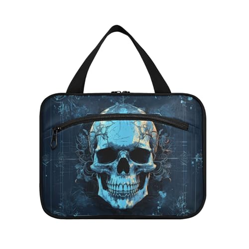 Linnyio Blaue Abstrakte Elefanten Hängende Reise-Toilettenartikel-Kosmetik-Make-Up-Tasche,Große Kapazität Faltbare Aufbewahrung Kulturbeutel für Damen Mädchen von Linnyio