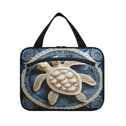 Linnyio Blaue Coole Meeresschildkröte Hängende Reise-Toilettenartikel-Kosmetik-Make-Up-Tasche,Große Kapazität Faltbare Aufbewahrung Kulturbeutel für Damen Mädchen Linnyio Blaue Coole Meeresschildkröte Hängende Reise-Toilettenartikel-Kosmetik-Make-Up-Tasche,Große Kapazität Faltbare Aufbewahrung Kulturbeutel für Damen Mädchen von Linnyio