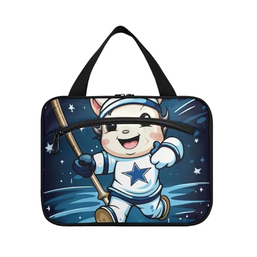 Linnyio Cartoon Lustiges Sport Einhorn Hängende Reise-Toilettenartikel-Kosmetik-Make-Up-Tasche,Große Kapazität Faltbare Aufbewahrung Kulturbeutel für Damen Mädchen von Linnyio