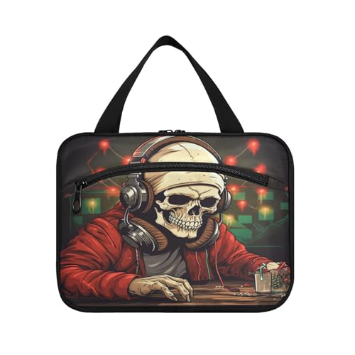 Linnyio Cooler Weihnachts Dj Hängende Reise-Toilettenartikel-Kosmetik-Make-Up-Tasche,Große Kapazität Faltbare Aufbewahrung Kulturbeutel für Damen Mädchen von Linnyio