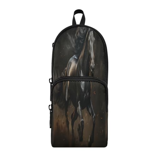 Linnyio Cooles Schwarzes Pferd Federmäppchen,Lustige Schultasche,Stifttaschen für Kinder und Jungen Linnyio Cooles Schwarzes Pferd Federmäppchen,Lustige Schultasche,Stifttaschen für Kinder und Jungen von Linnyio