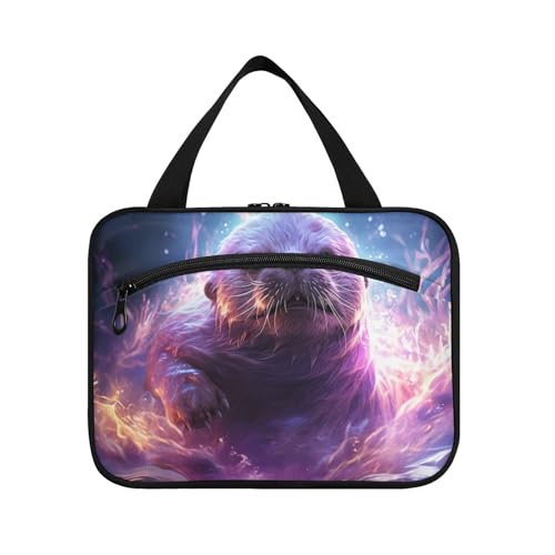 Linnyio Gefeuert Wütend Pinguin Hängende Reise-Toilettenartikel-Kosmetik-Make-Up-Tasche,Große Kapazität Faltbare Aufbewahrung Kulturbeutel für Damen Mädchen von Linnyio