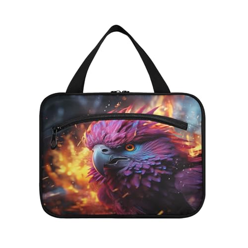 Linnyio Lila Wütender Papagei Hängende Reise-Toilettenartikel-Kosmetik-Make-Up-Tasche,Große Kapazität Faltbare Aufbewahrung Kulturbeutel für Damen Mädchen von Linnyio