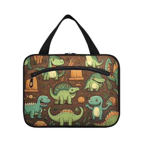 Linnyio Lincartoon Muster Dinosaurier Hängende Reise-Toilettenartikel-Kosmetik-Make-Up-Tasche,Große Kapazität Faltbare Aufbewahrung Kulturbeutel für Damen Mädchen von Linnyio
