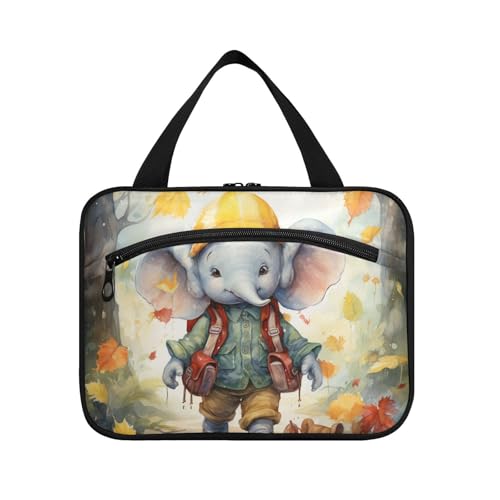 Linnyio Lustiger Aquarellhund Hängende Reise-Toilettenartikel-Kosmetik-Make-Up-Tasche,Große Kapazität Faltbare Aufbewahrung Kulturbeutel für Damen Mädchen von Linnyio