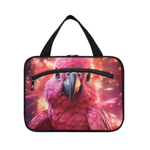 Linnyio Roter Schicker Lichtaffe Hängende Reise-Toilettenartikel-Kosmetik-Make-Up-Tasche,Große Kapazität Faltbare Aufbewahrung Kulturbeutel für Damen Mädchen von Linnyio