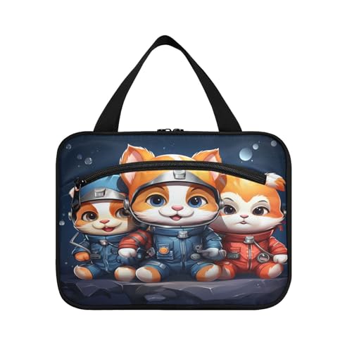 Linnyio Süße Astronautentiere Hängende Reise-Toilettenartikel-Kosmetik-Make-Up-Tasche,Große Kapazität Faltbare Aufbewahrung Kulturbeutel für Damen Mädchen von Linnyio