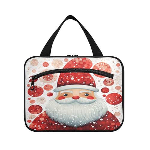 Linnyio Süße Weihnachtsmänner Weihnachten Hängende Reise-Toilettenartikel-Kosmetik-Make-Up-Tasche,Große Kapazität Faltbare Aufbewahrung Kulturbeutel für Damen Mädchen von Linnyio