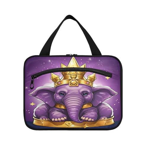 Linnyio Süßer Gekritzel Elefant Hängende Reise-Toilettenartikel-Kosmetik-Make-Up-Tasche,Große Kapazität Faltbare Aufbewahrung Kulturbeutel für Damen Mädchen von Linnyio