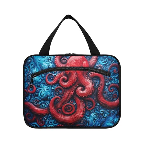 Linnyio Süßes Schneeschaf, Sich Wiederholendes Muster Hängende Reise-Toilettenartikel-Kosmetik-Make-Up-Tasche,Große Kapazität Faltbare Aufbewahrung Kulturbeutel für Damen Mädchen von Linnyio