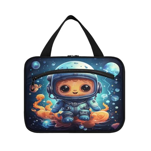 Linnyio Tier Astronauten Cartoon Hängende Reise-Toilettenartikel-Kosmetik-Make-Up-Tasche,Große Kapazität Faltbare Aufbewahrung Kulturbeutel für Damen Mädchen von Linnyio