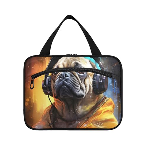 Linnyio Wütender Gefeuerter Dinosaurier Hängende Reise-Toilettenartikel-Kosmetik-Make-Up-Tasche,Große Kapazität Faltbare Aufbewahrung Kulturbeutel für Damen Mädchen von Linnyio