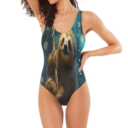 Weltraumblaues Faultier Eleganter Damen Badeanzug Einteiler Monokini,Strandmode Unterstützendem Design,Ideal für Pool & Strand Weltraumblaues Faultier Eleganter Damen Badeanzug Einteiler Monokini,Strandmode Unterstützendem Design,Ideal für Pool & Strand von Linnyio
