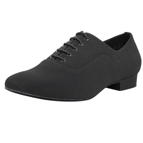 Linodes Atmungsaktive Oxford Herren Latein-Tanzschuhe 2,5 cm Ledersohle Ballsaal Salsa Tango Walzer Charakter Schuh, Schwarz, 46.5 EU von Linodes
