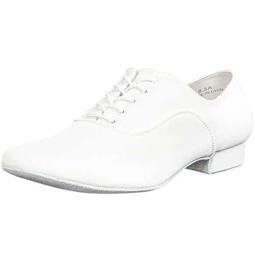Linodes Atmungsaktive Oxford Herren Latein-Tanzschuhe 2,5 cm Ledersohle Ballsaal Salsa Tango Walzer Charakter Schuh, Weiss/opulenter Garten, 41 EU von Linodes