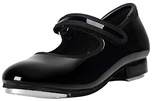 Linodes Easy Strap Tap Shoe Dance Flats für Mädchen und Jungen (Kleinkind/kleines Kind/großes Kind), Schwarz, 1 Little Kid von Linodes