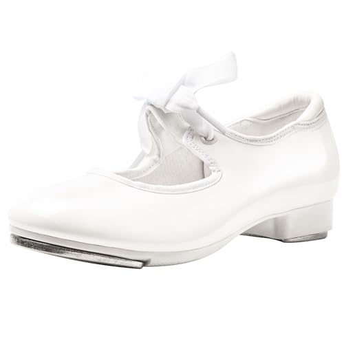 Linodes Leder/Lackschuh für Mädchen und Jungen (Kleinkind/kleines Kind/großes Kind), weiße Lacklederoptik, 1.5 Little Kid von Linodes